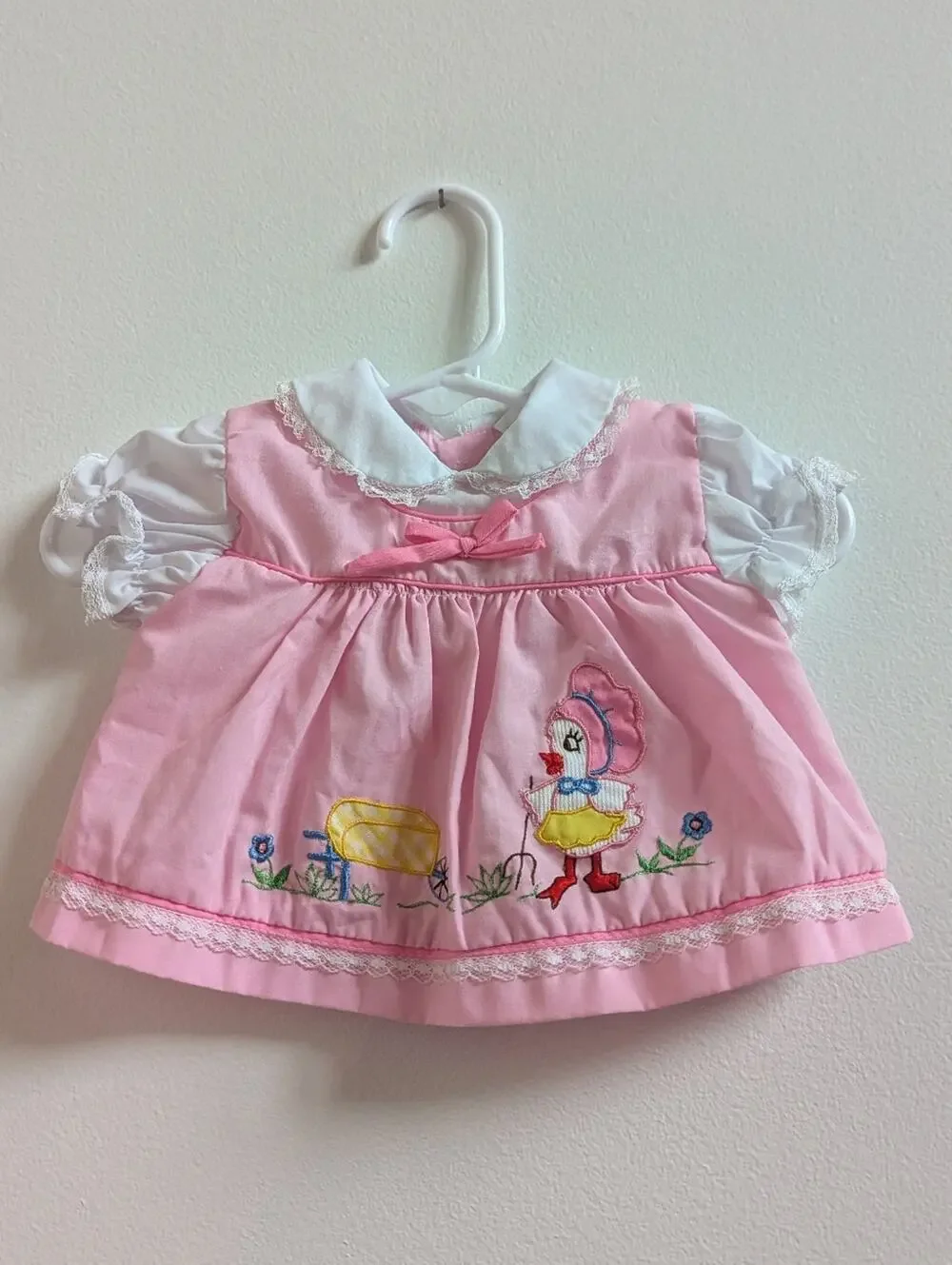 Vtg Cradle Togs Swing Top 3-6m Pink Baby Girl Duck